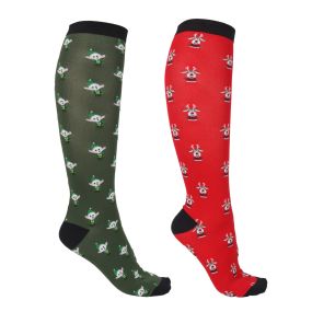 Knee stockings Christmas (2-pack) Elf/Rudolph 39-42