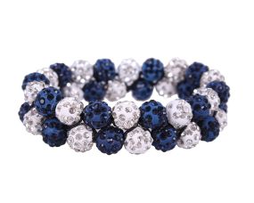 Hair scrunchie Gloss White/navy