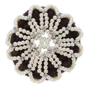 Hair net Pearl with strass White