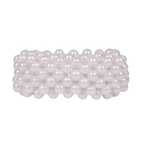 Hair scrunchie Beads White